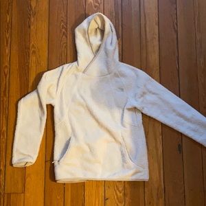 North Face Hooded Cream Fleece Pullover